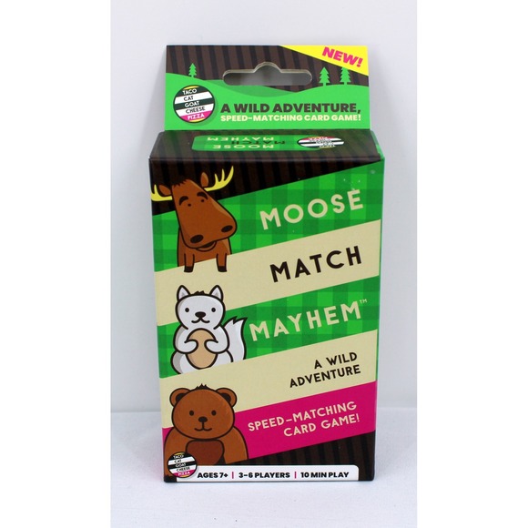 Taco Cat Goat Cheese Pizza Other - Moose Match Mayhem A Wild Adventure Speed Matching Card Game